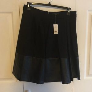 BANANA REPUBLIC Faux Leather Trim Full Skirt